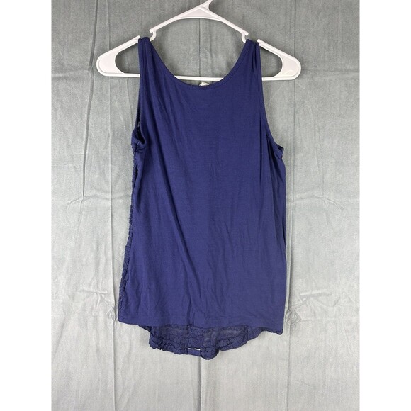 Zenana Outfitters Sand Tank Top Sleeveless Button Front Navy Blue Womens Small - Picture 2 of 5